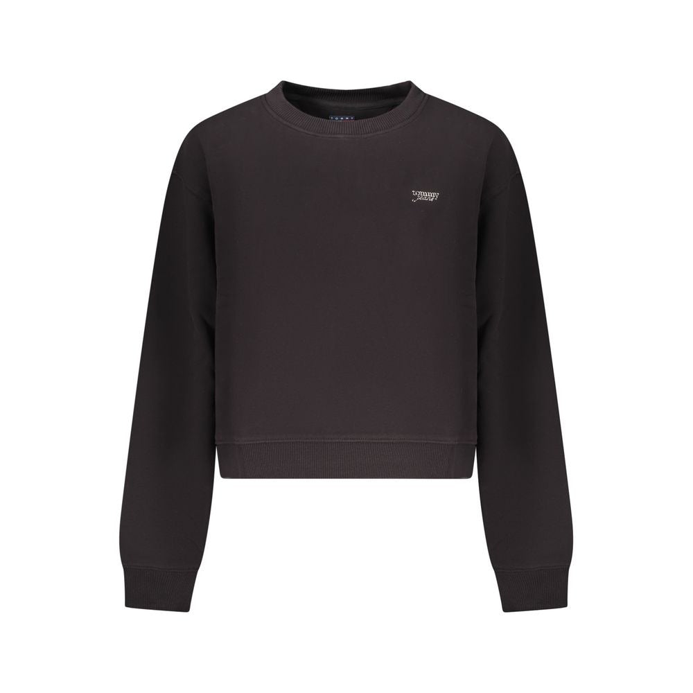 Black Cotton Women Sweatshirt