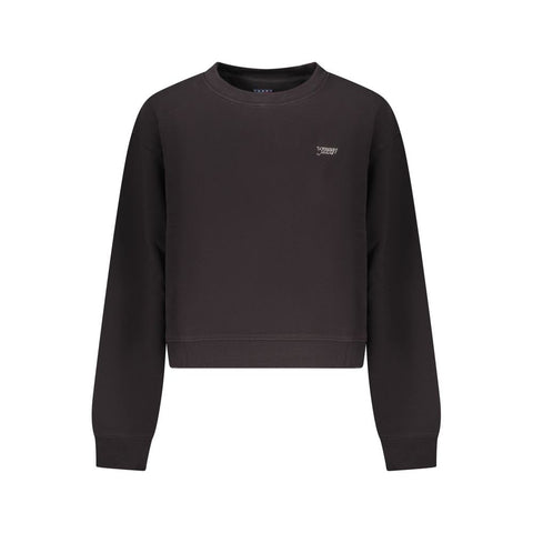 Black Cotton Women Sweatshirt