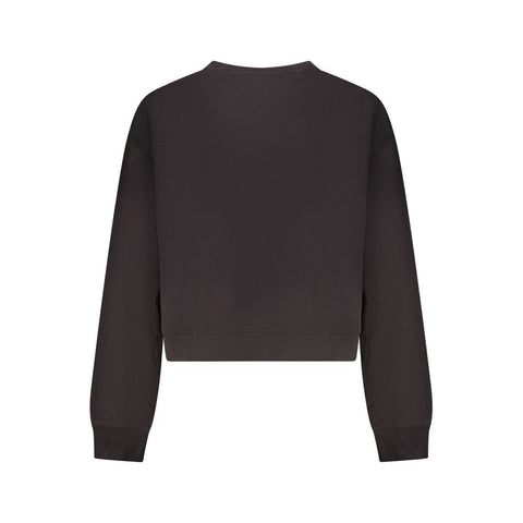 Black Cotton Women Sweatshirt