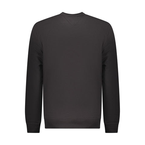 Black Cotton Men Sweatshirt