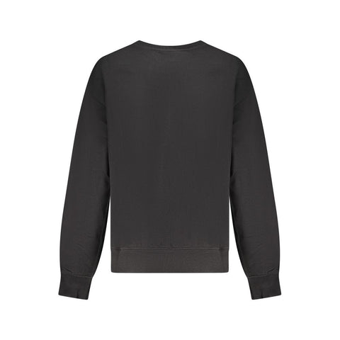 Black Cotton Women Sweatshirt