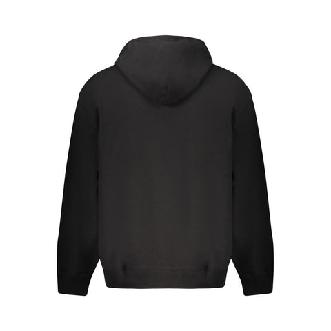 Black Cotton Men Hoodie