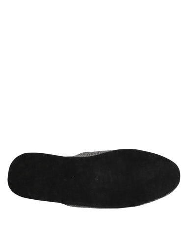 Grey Herringbone Cashmere Red Slippers Shoes