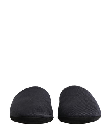Dark Navy Wool Cotton Red Chevron Slippers Shoes