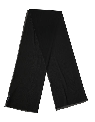 Black Silk Neck Wrap Shawl Stole 200cm x 64cm  Scarf
