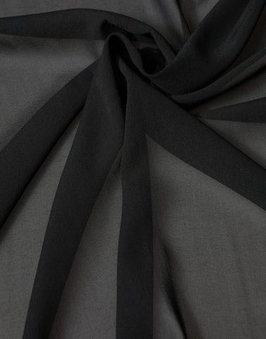 Black Silk Neck Wrap Shawl Stole 200cm x 64cm  Scarf