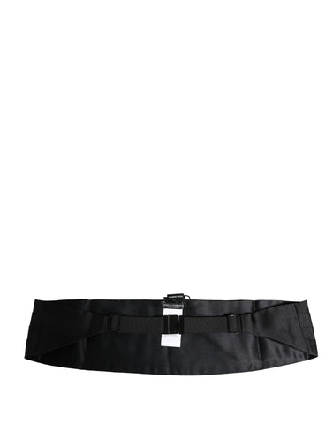 Black 100% Silk Wide Belt Waist Cummerbund