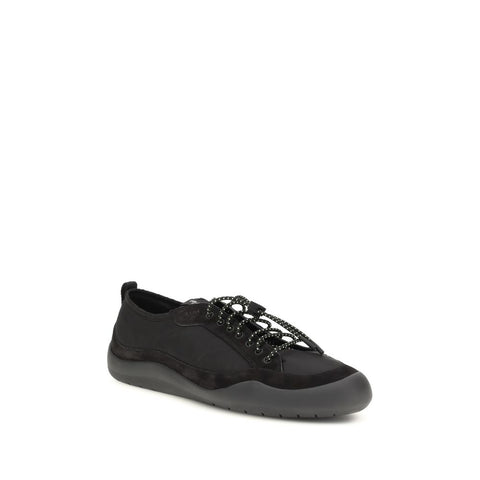 Black Fabric Athletic Sneakers