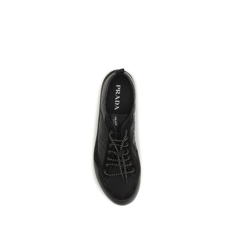 Black Fabric Athletic Sneakers