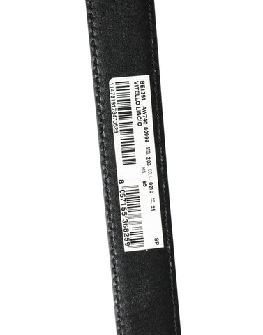 Men Black Classic Leather Metal Buckle Belt