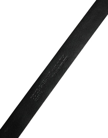 Men Black Exotic Leather Metal Buckle Belt