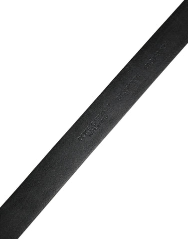 Men Black Classic Leather Metal Buckle Belt