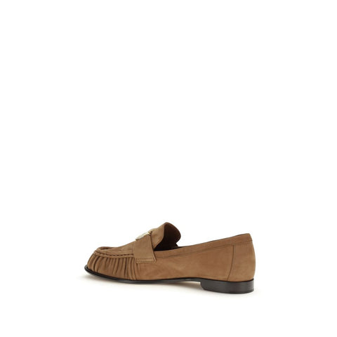 Brown Lamb Ovis Aries Slip-On Loafers