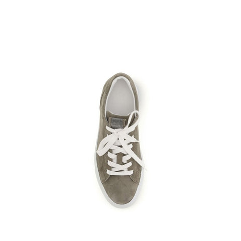 Gray Calf Leather Bos Taurus Low Top Sneakers