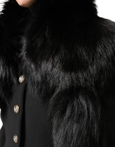 Black Fox Fur Neck Wrap Warmer Winter Scarf