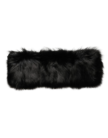 Black Fur Shoulder Collar Wrap Shawl Scarf