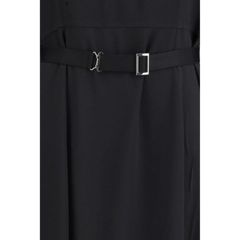 Black Acetate Casual Dress