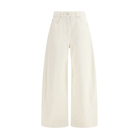 Beige Cotton Casual Pants