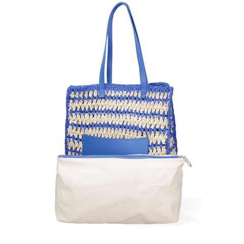 Blue Viola Castellani VC220738323FBG handbag by Jag Couture London New York, featuring textured leather and silver hardware.