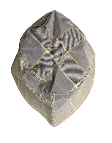 Men Gray Checkered Bucket Fisherman Capello Hat