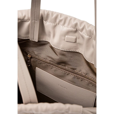 Beige Polyethylene Handbag