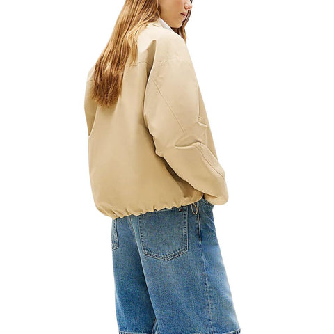 Beige Cotton Bomber