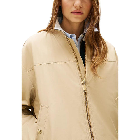 Beige Cotton Bomber