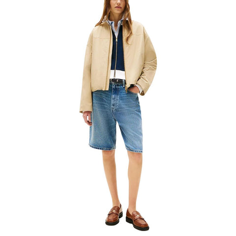 Beige Cotton Bomber