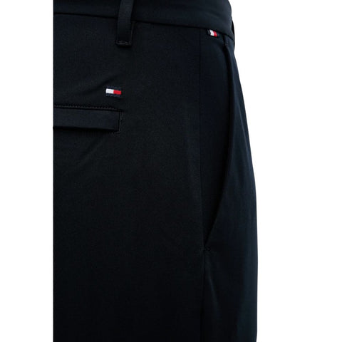 Blue Polyester Casual Pants