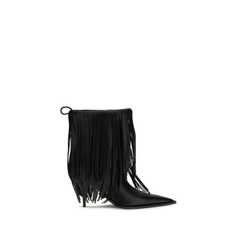 Black Calf Leather Bos Taurus Ankle Boots