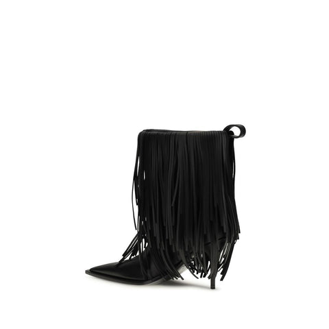 Black Calf Leather Bos Taurus Ankle Boots