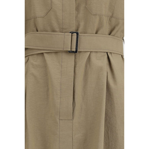 Beige Cotton Casual Dress
