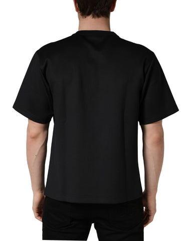 Black Have Fun Embellished Crew Neck T-shirt