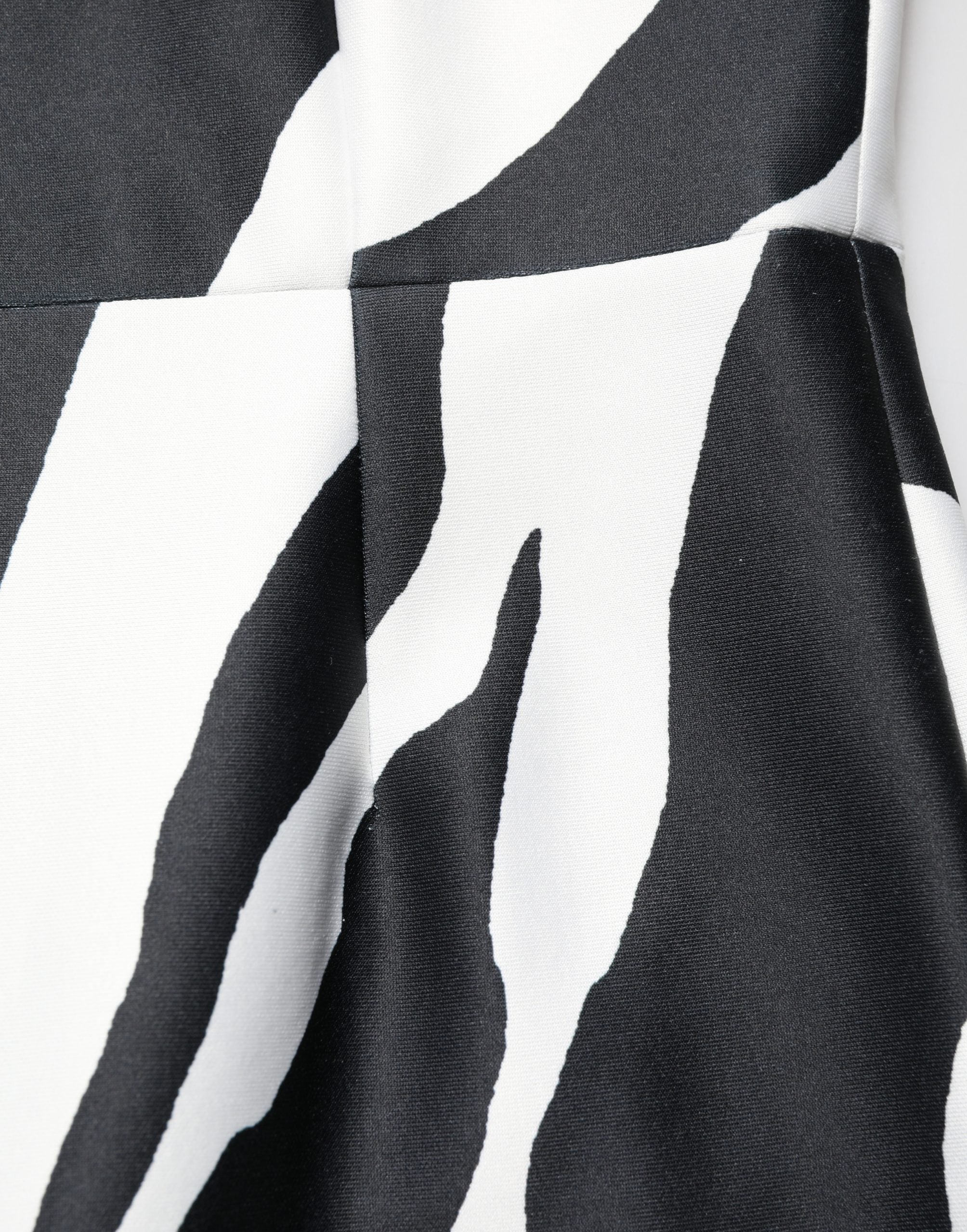 Black White Polyester Zebra Pattern Jumpsuit