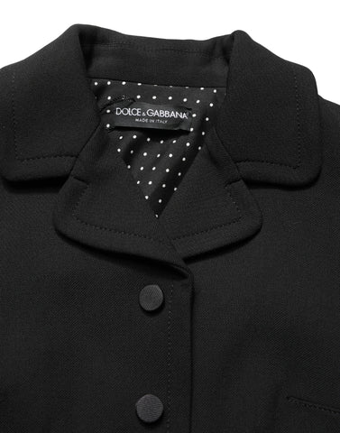 Black Collared Short Sleeves Cropped Blouse Top