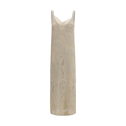 Beige Linen Casual Dress