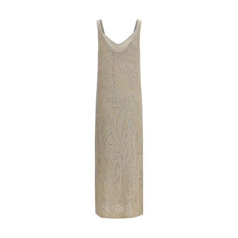 Beige Linen Casual Dress