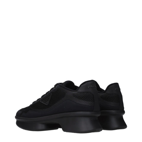 Black Fabric Low Top Sneakers