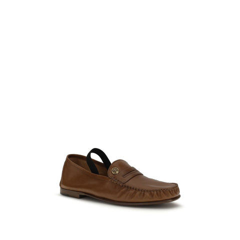 Brown Lamb Ovis Aries Slip-On Loafers