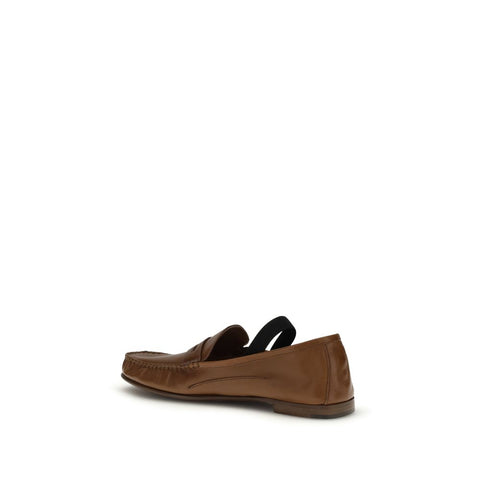 Brown Lamb Ovis Aries Slip-On Loafers