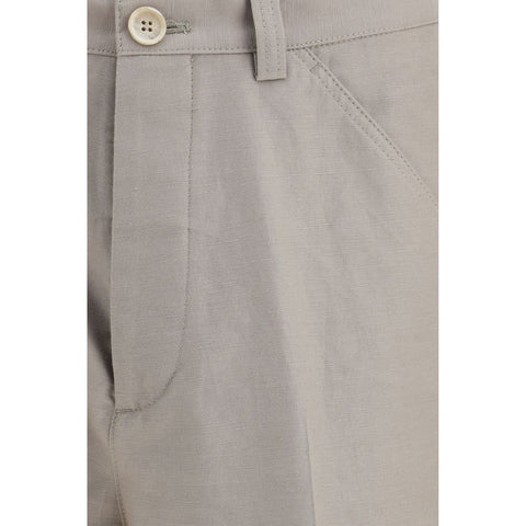 Beige Cotton Dress Pants