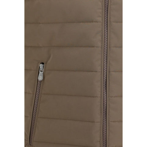 Beige Polyester Sleeveless Jacket