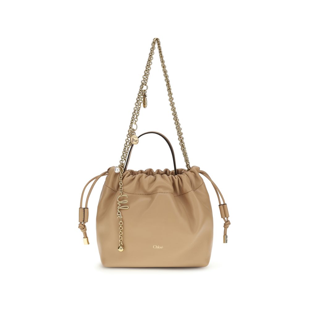Beige Lamb Ovis Aries Shoulder Bag