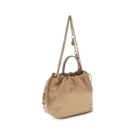 Beige Lamb Ovis Aries Shoulder Bag
