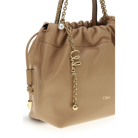 Beige Lamb Ovis Aries Shoulder Bag