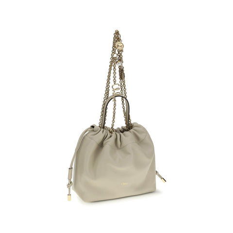 Beige Lamb Ovis Aries Shoulder Bag