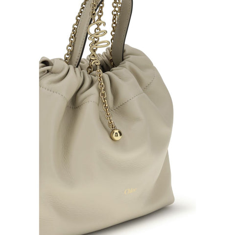 Beige Lamb Ovis Aries Shoulder Bag