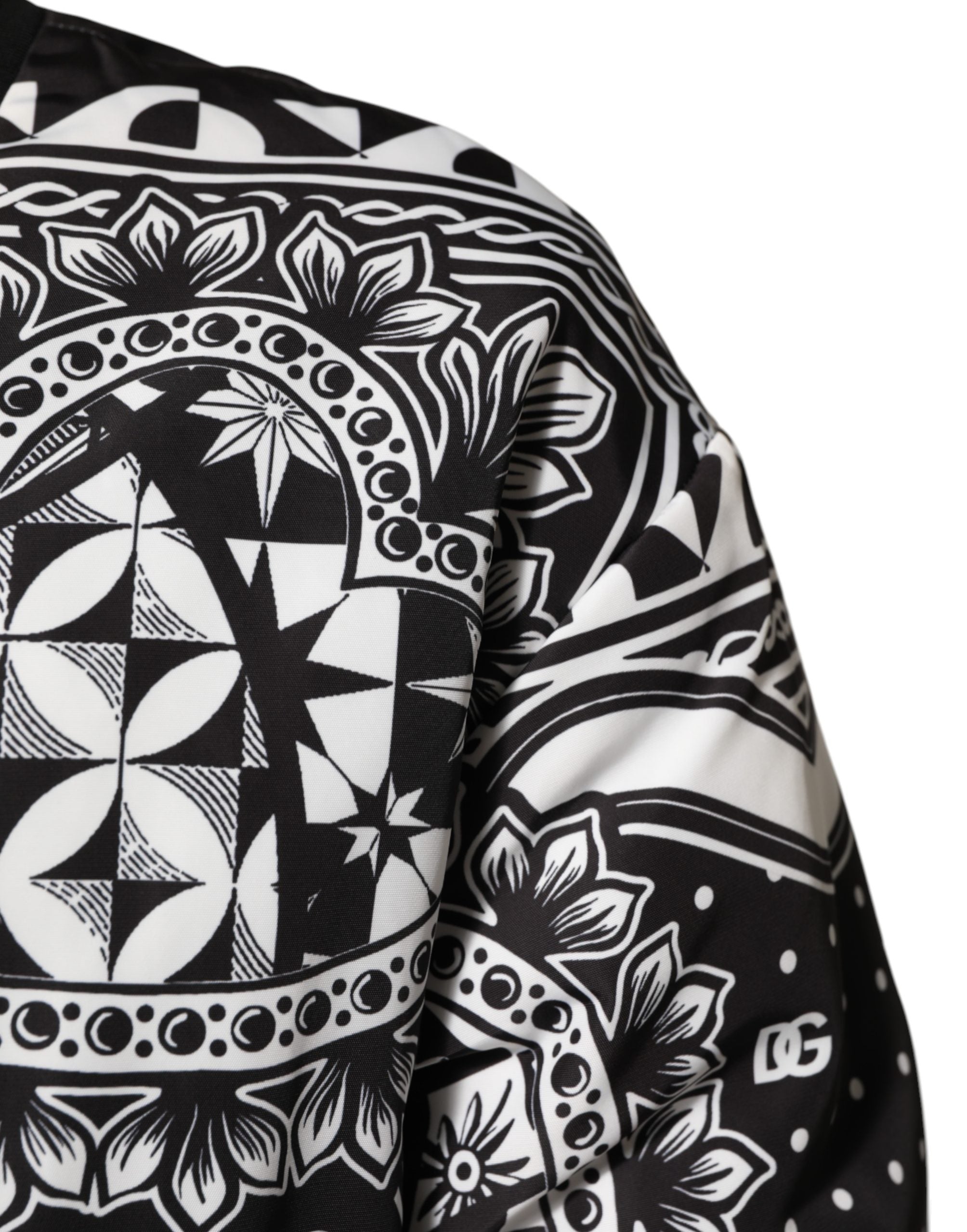 Black White BandanaPrint Men Bomber  Jacket