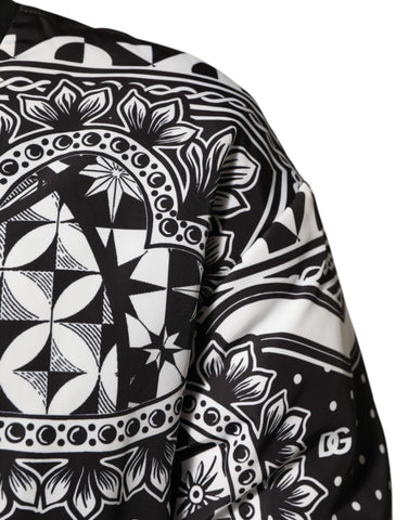 Black White BandanaPrint Men Bomber  Jacket