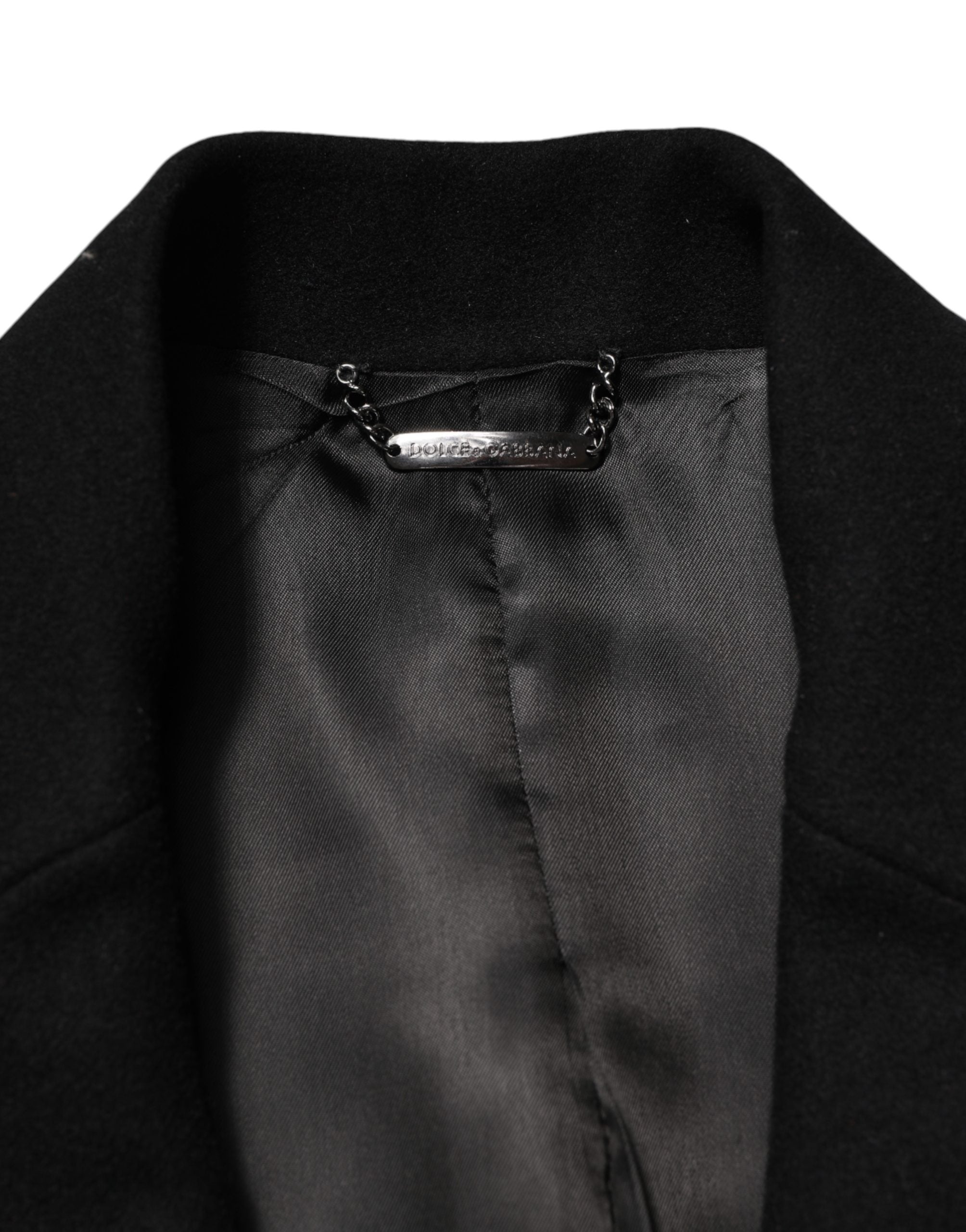Black Heraldic Patch Single Breasted Blazer Jacket